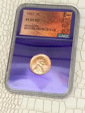 Rare 1957 Lincoln Wheat Cent 1C NGC PF 69 RD 1C